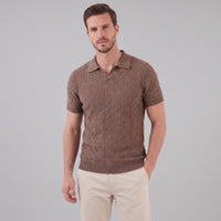 Herren Strickpoloshirt Rautenstruktur mit Reverskragen | Engelbert