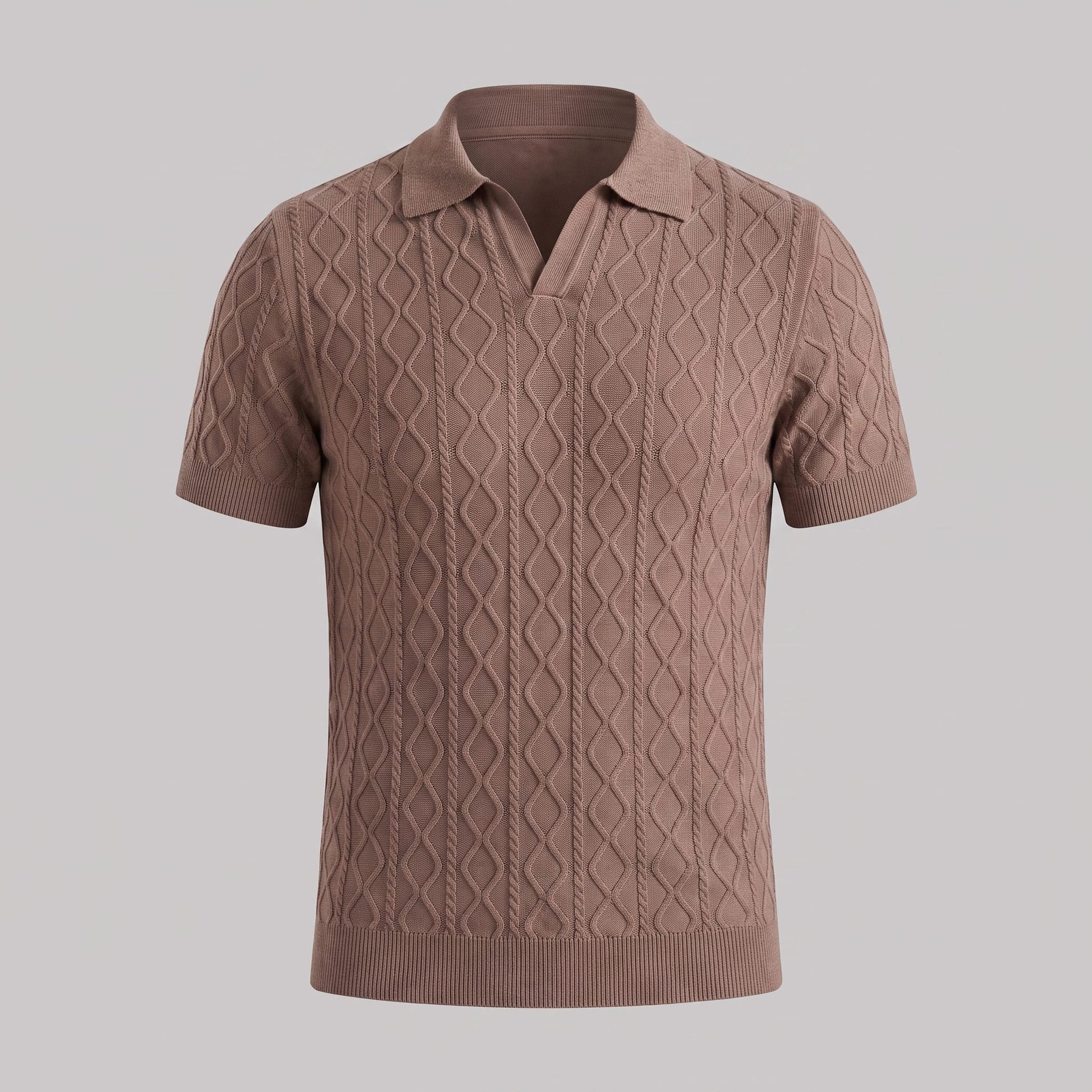 Herren Strickpoloshirt Rautenstruktur mit Reverskragen | Engelbert