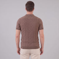 Herren Strickpoloshirt Rautenstruktur mit Reverskragen | Engelbert