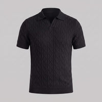 Herren Strickpoloshirt Rautenstruktur mit Reverskragen | Engelbert