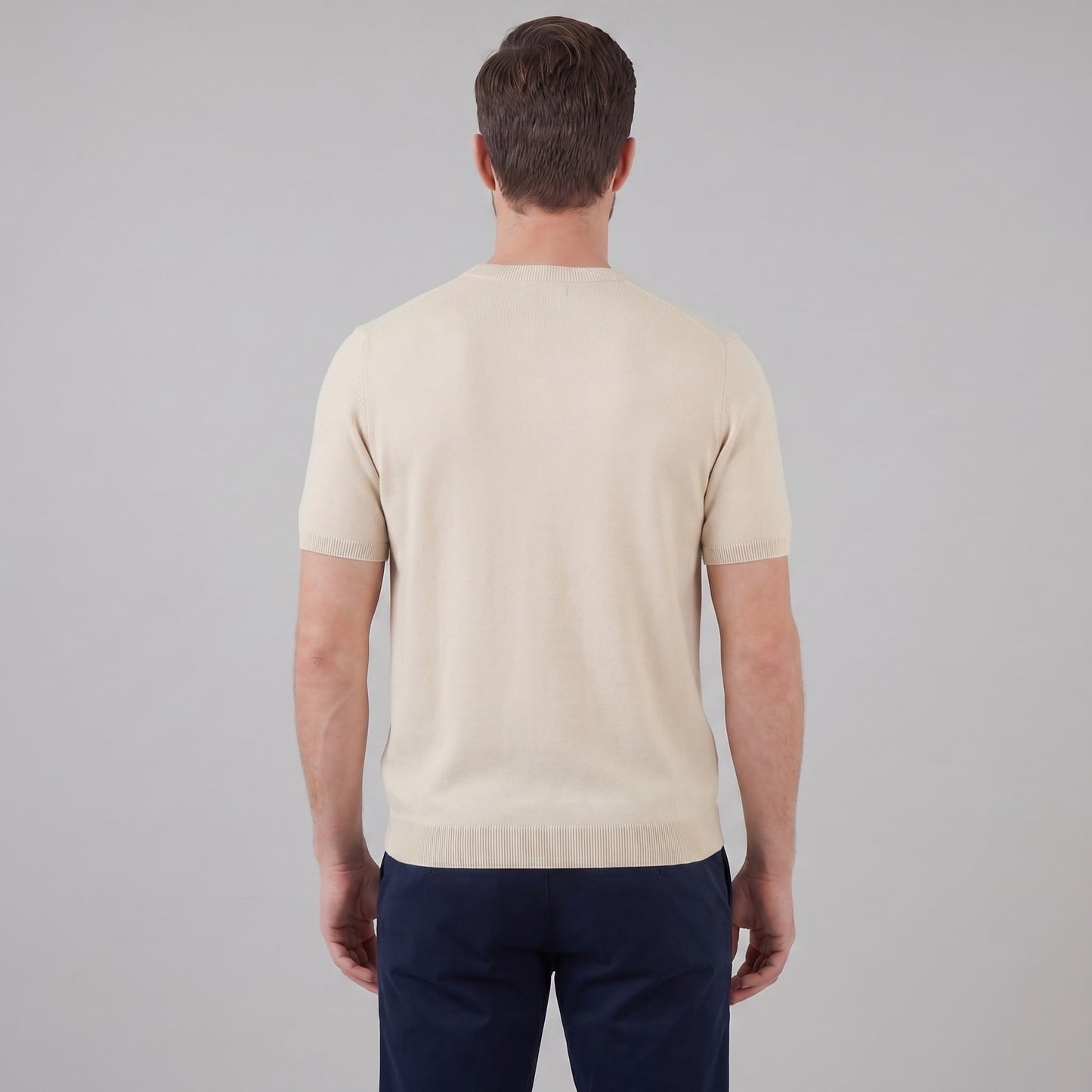 Herren Strickshirt Kurzarm mit Rundhalsausschnitt | Gregor_13