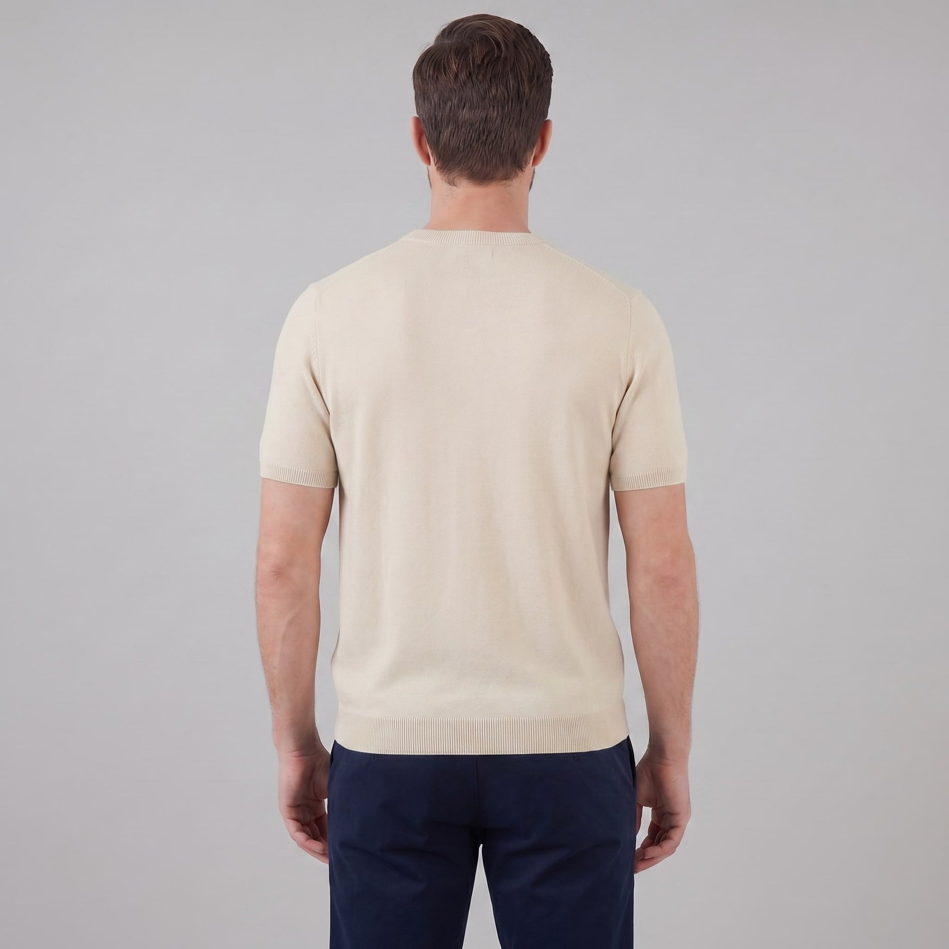 Herren Strickshirt Kurzarm mit Rundhalsausschnitt | Gregor