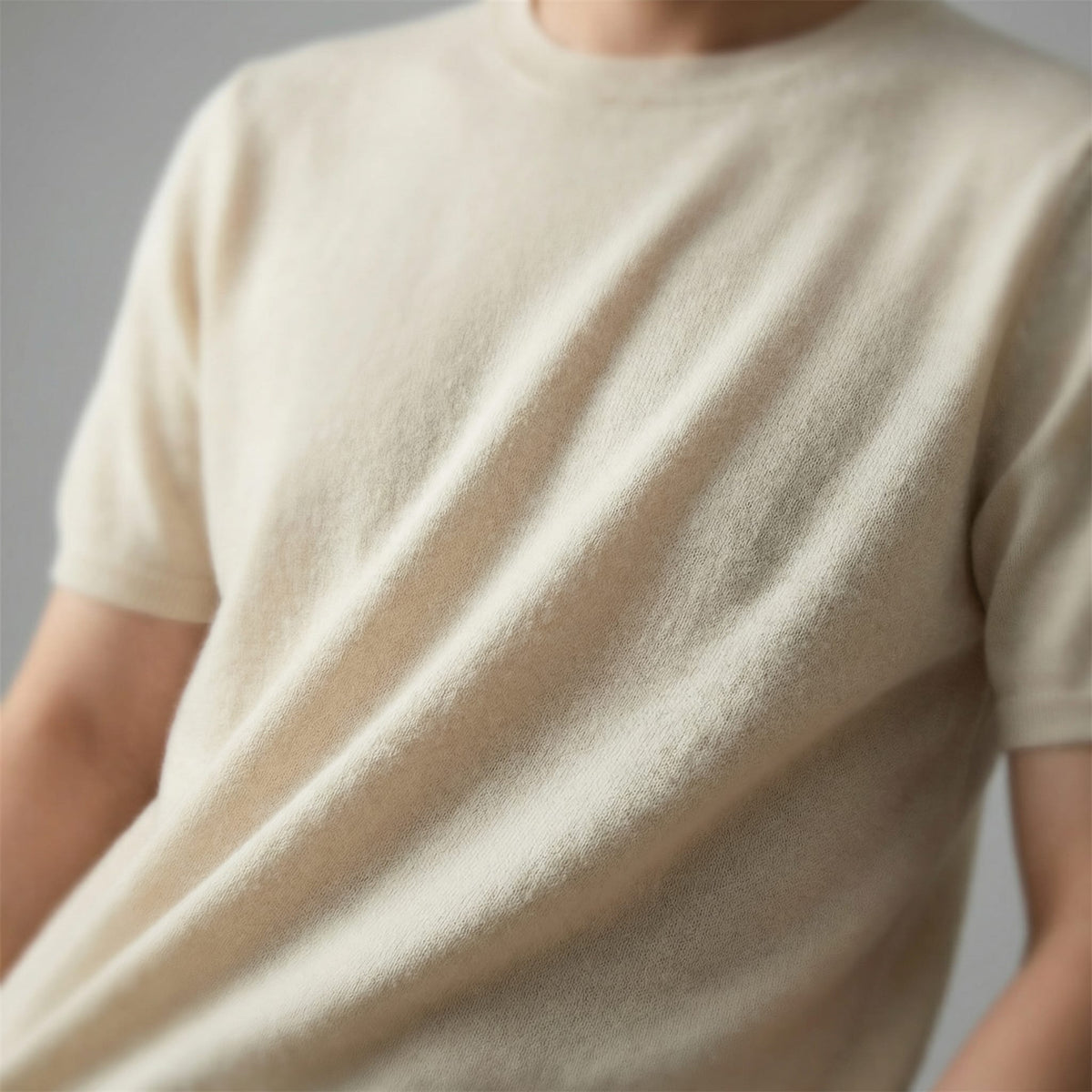 Herren Strickshirt Kurzarm mit Rundhalsausschnitt | Gregor_14
