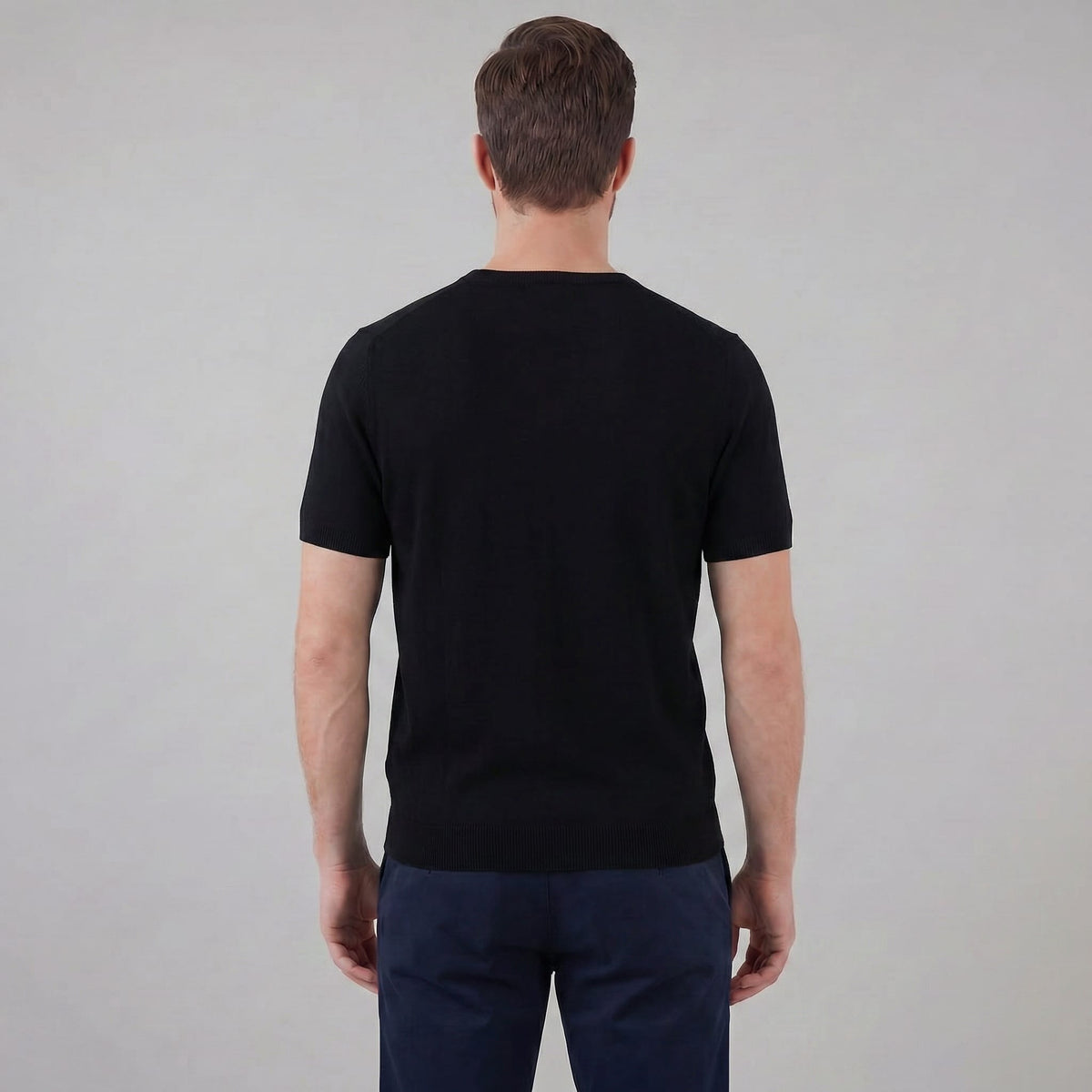 Herren Strickshirt Kurzarm mit Rundhalsausschnitt | Gregor_18