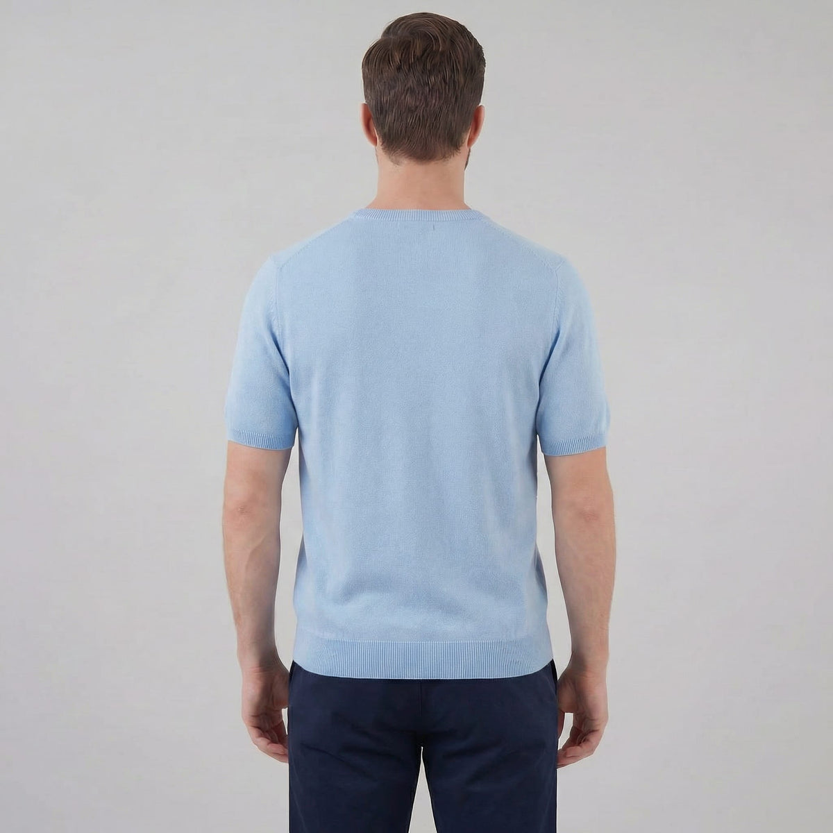 Herren Strickshirt Kurzarm mit Rundhalsausschnitt | Gregor_22