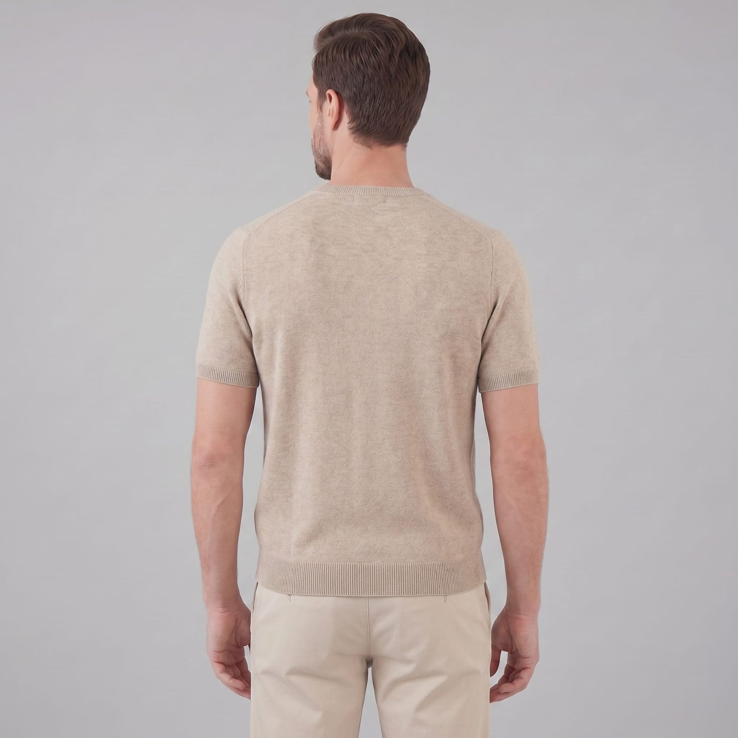 Herren Strickshirt Kurzarm mit Rundhalsausschnitt | Gregor_27