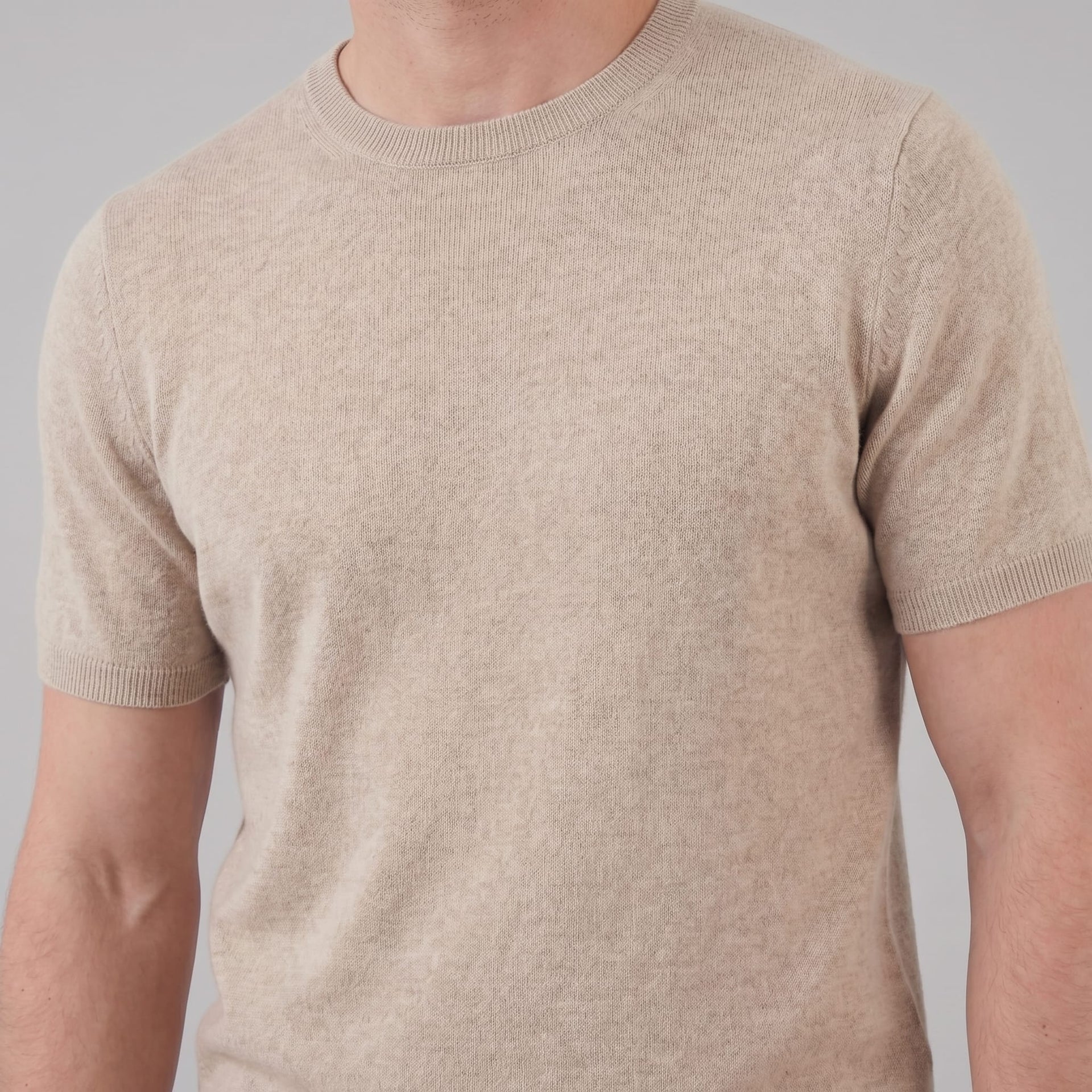 Herren Strickshirt Kurzarm mit Rundhalsausschnitt | Gregor