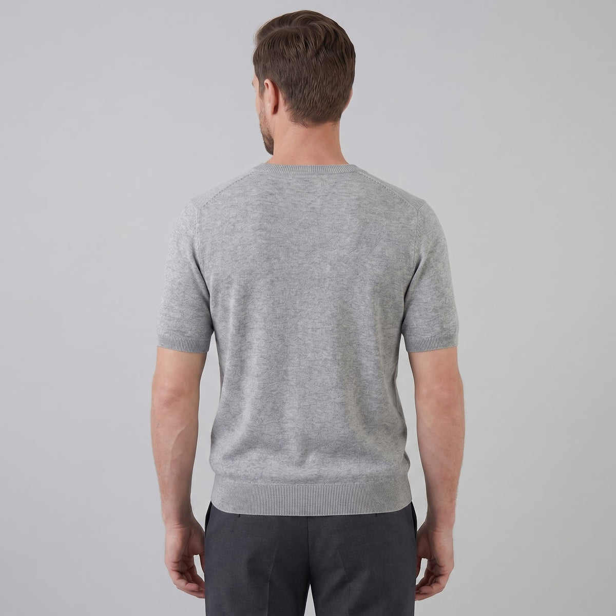 Herren Strickshirt Kurzarm mit Rundhalsausschnitt | Gregor