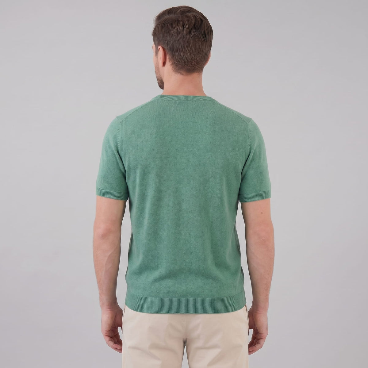 Herren Strickshirt Kurzarm mit Rundhalsausschnitt | Gregor_8