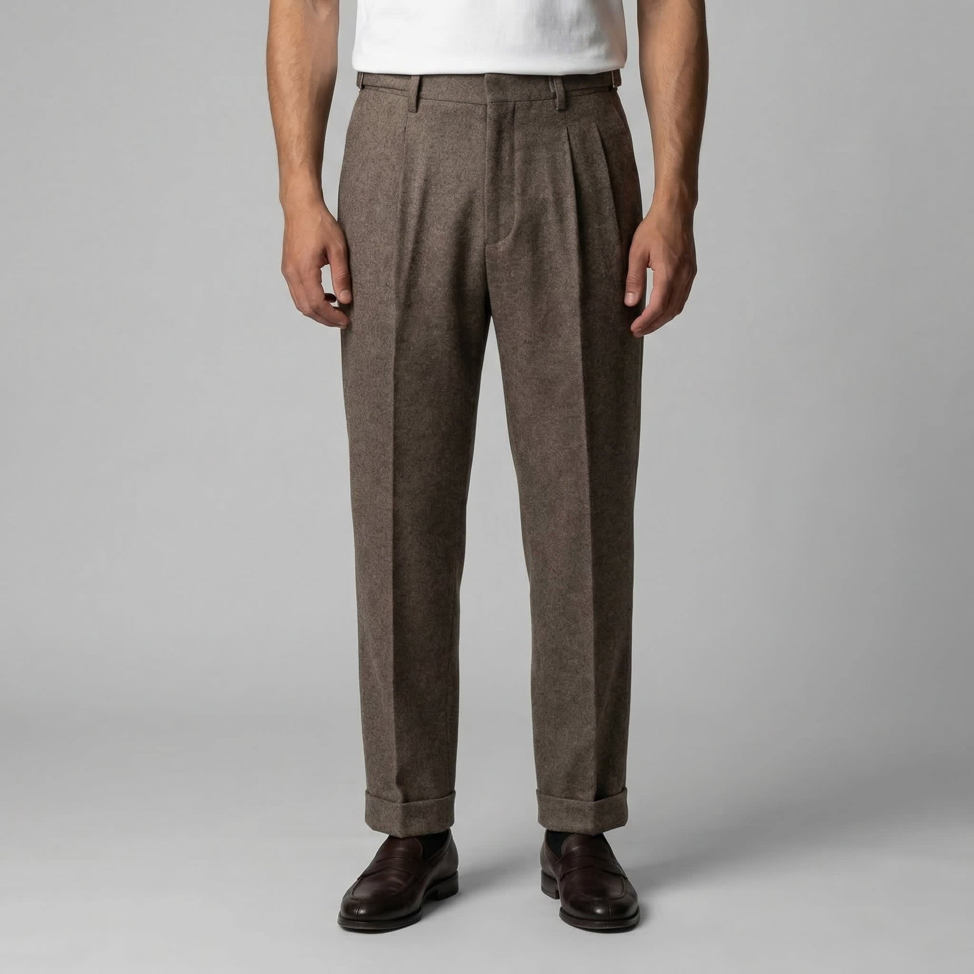Herren Stoffhose Straight Fit mit Bundfalten | Waldemar
