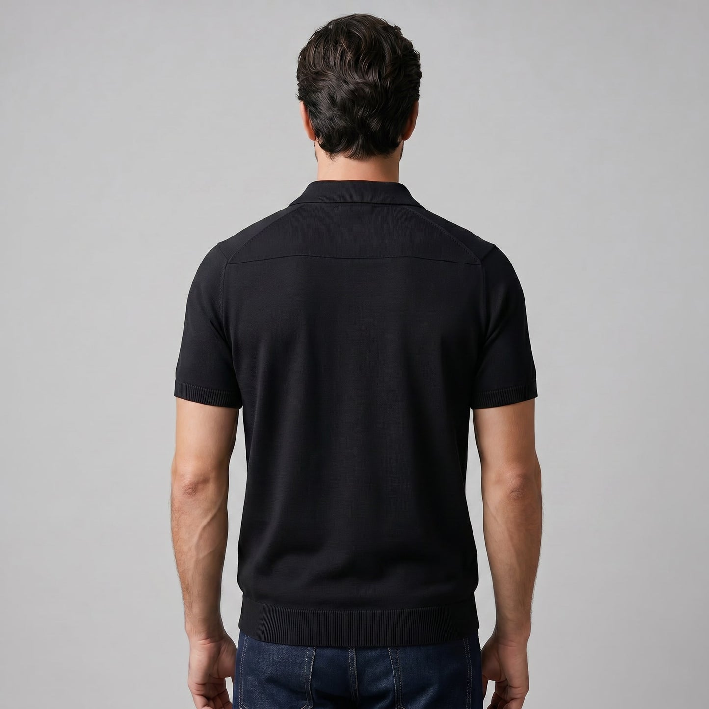 Herren Feinstrickpoloshirt mit offenem Kragen | Lorenz_4