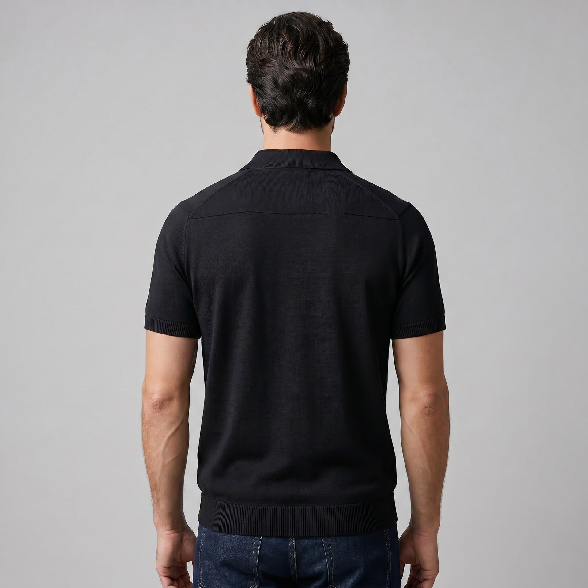 Herren Feinstrickpoloshirt mit offenem Kragen | Lorenz