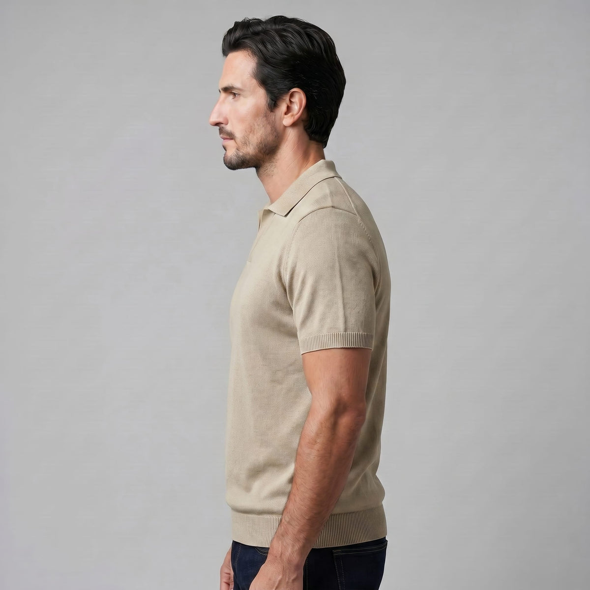 Herren Feinstrickpoloshirt mit offenem Kragen | Lorenz