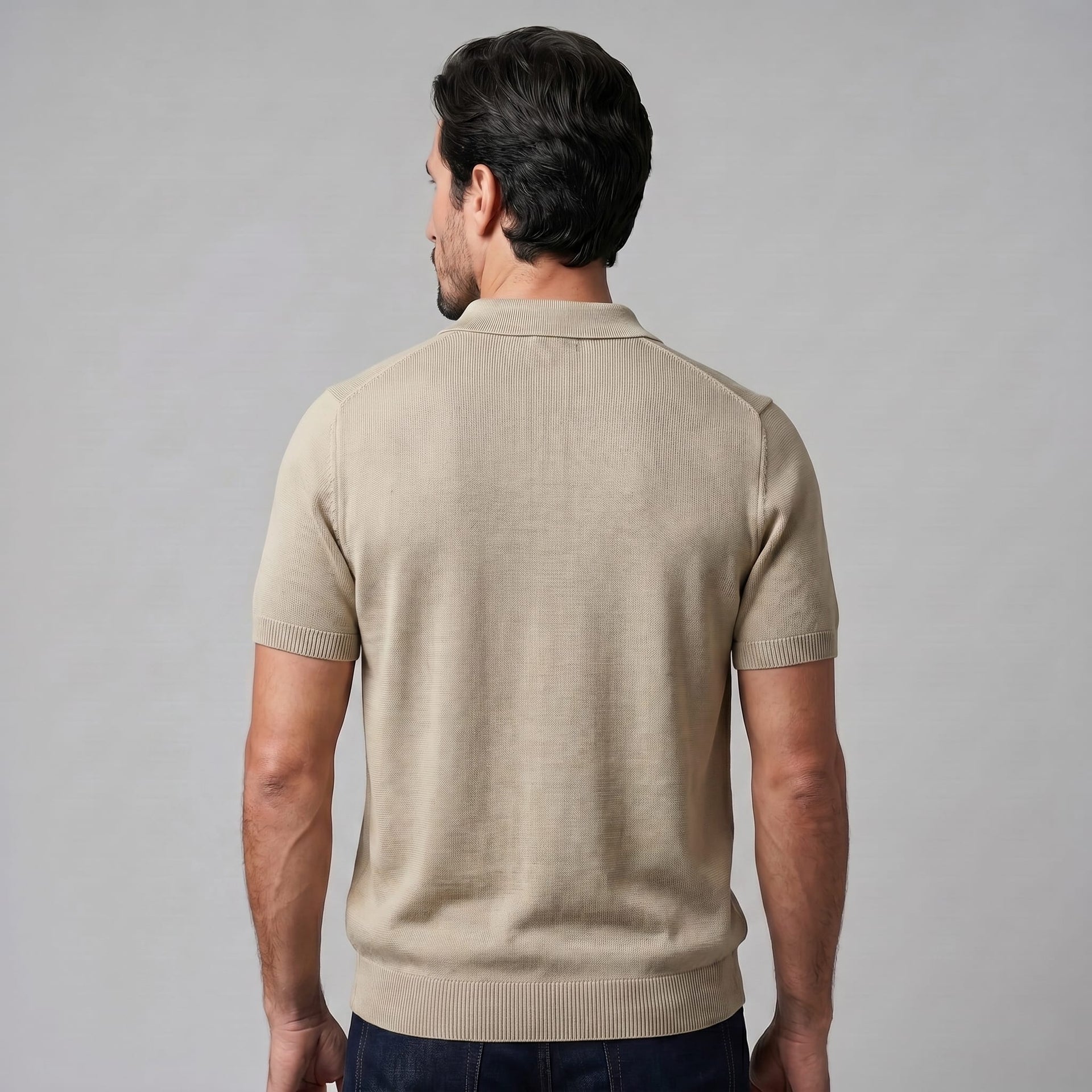 Herren Feinstrickpoloshirt mit offenem Kragen | Lorenz