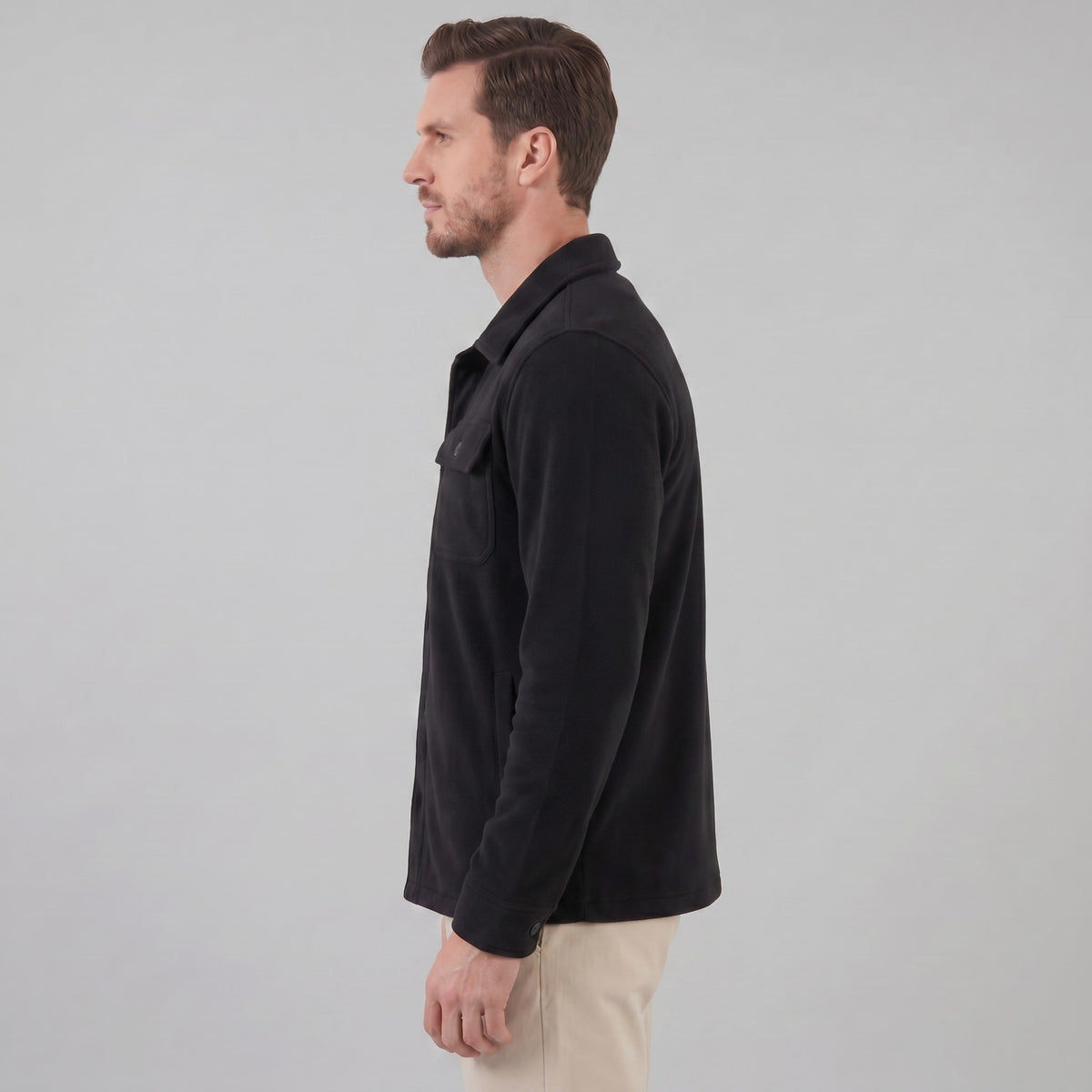 Herren Fleecejacke mit Hemdkragen | Ehrenfried