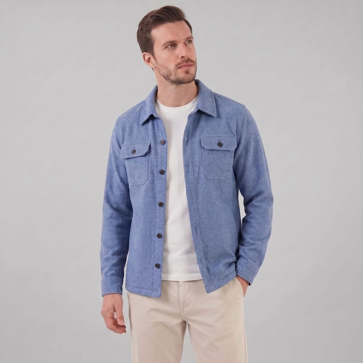 Herren Fleecejacke mit Hemdkragen | Ehrenfried