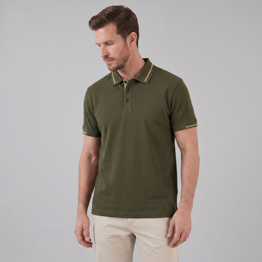 Herren Poloshirt Piqué mit Kontraststreifen | Erk_1