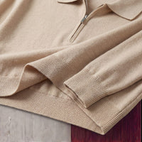 Herren Strickpoloshirt Langarm mit Reißverschluss | Ulrich