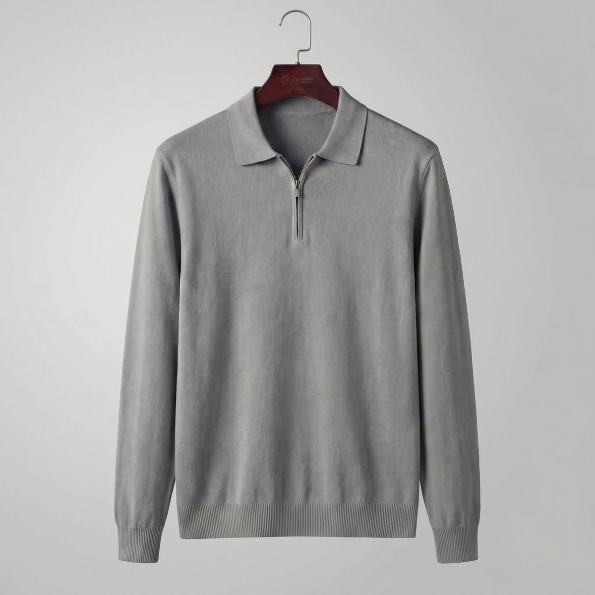 Herren Strickpoloshirt Langarm mit Reißverschluss | Ulrich