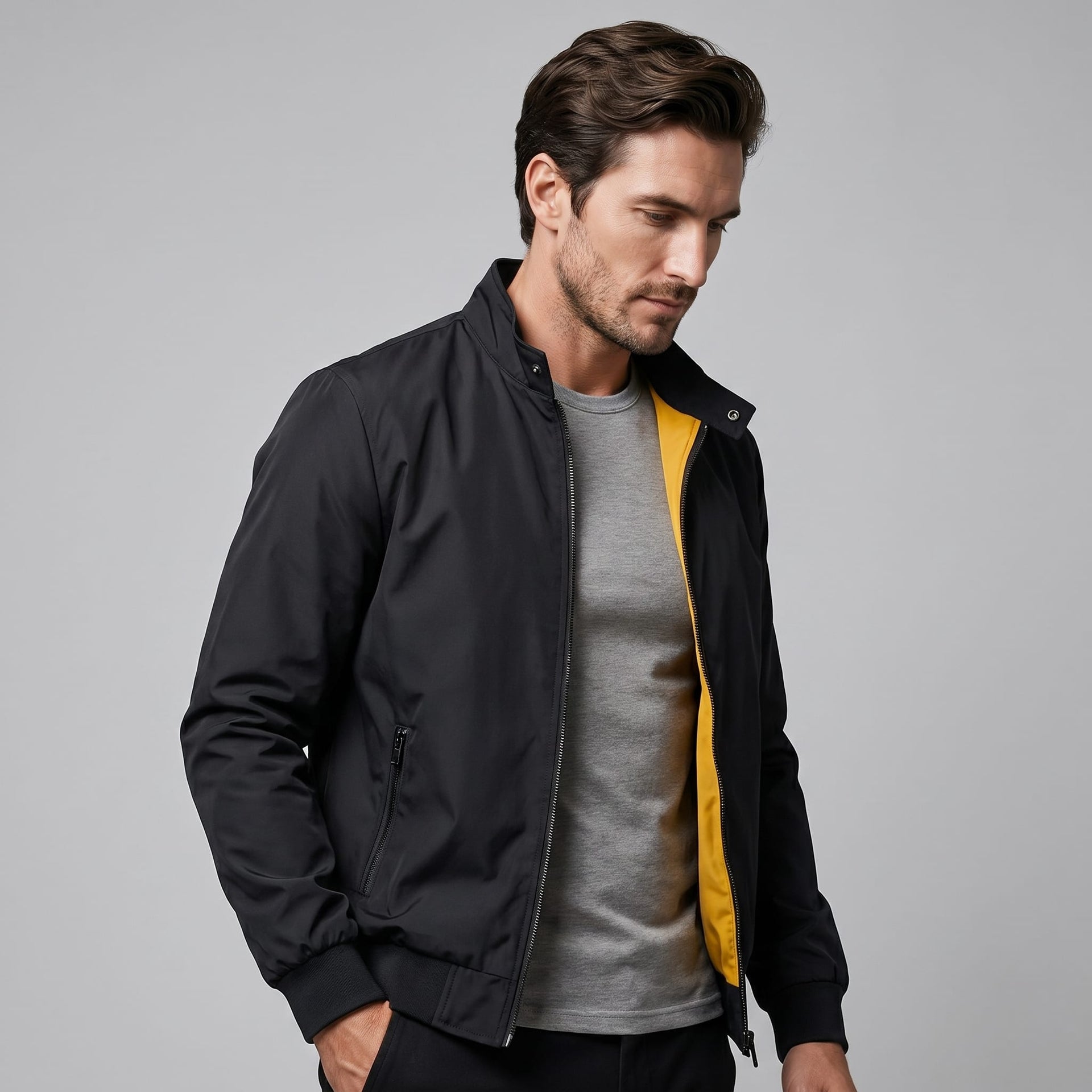 Herren Bomberjacke Slim Fit mit Stehkragen | Eilert