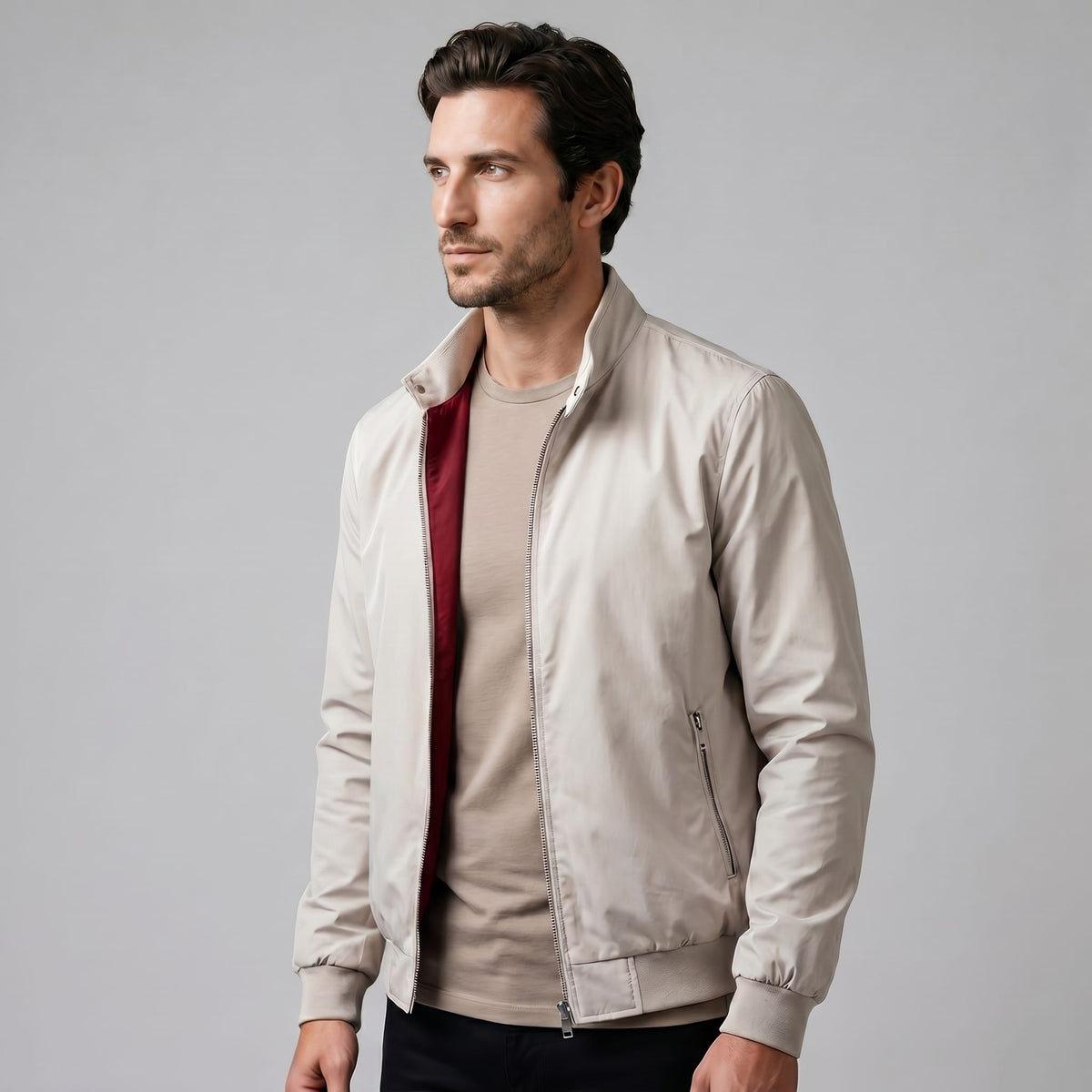 Herren Bomberjacke Slim Fit mit Stehkragen | Eilert