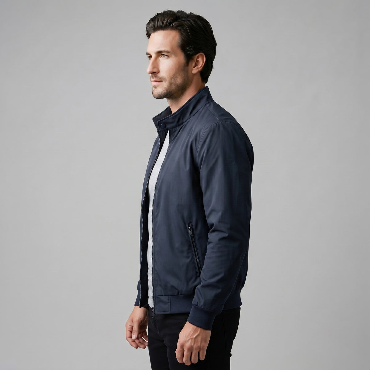 Herren Bomberjacke Slim Fit mit Stehkragen | Eilert