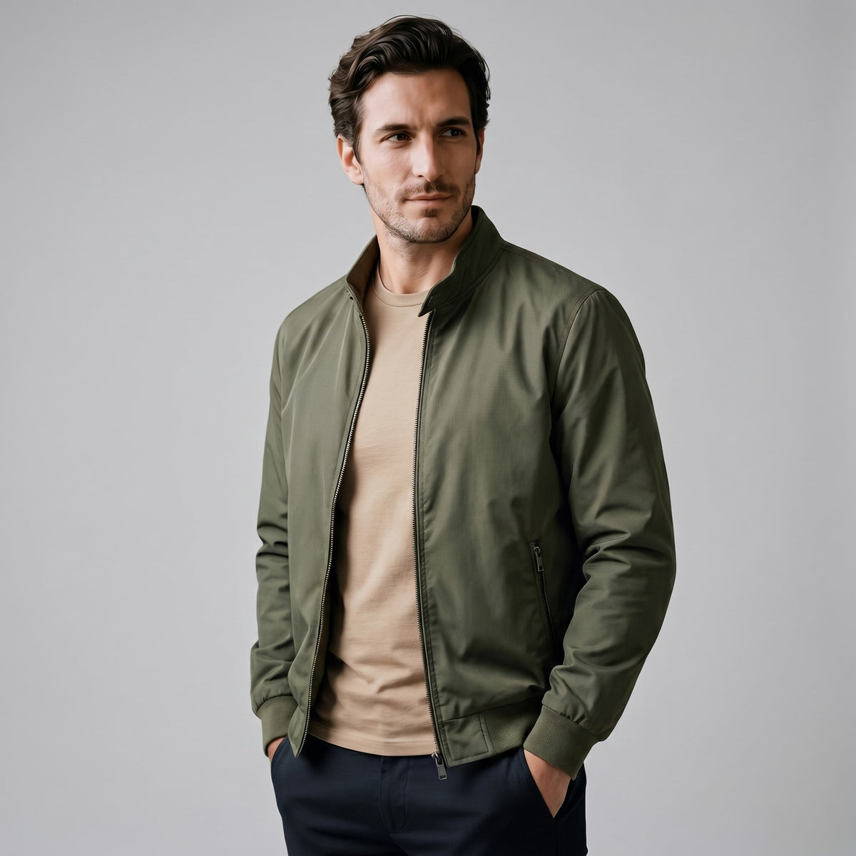 Herren Bomberjacke Slim Fit mit Stehkragen | Eilert