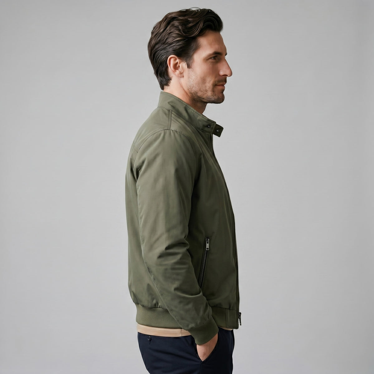 Herren Bomberjacke Slim Fit mit Stehkragen | Eilert