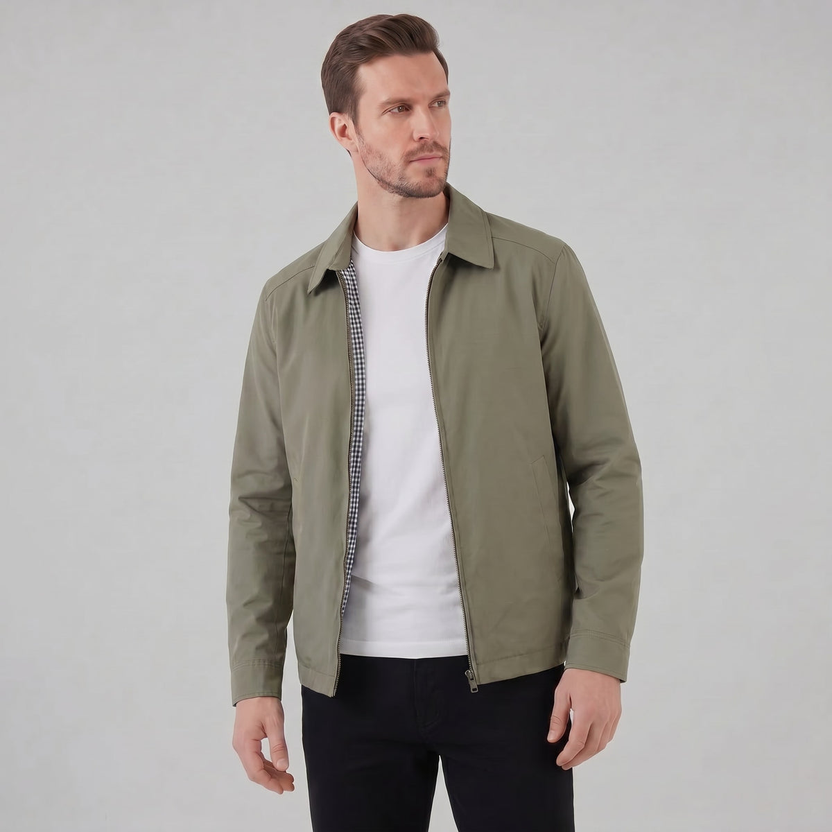 Herren Harrington-Jacke mit Karofutter | Timm