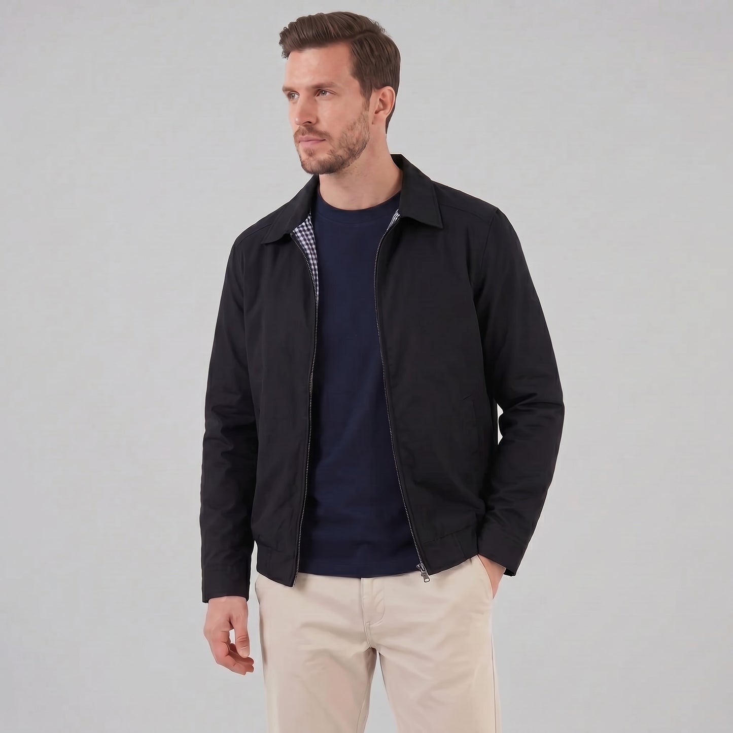 Herren Harrington-Jacke mit Karofutter | Timm_6