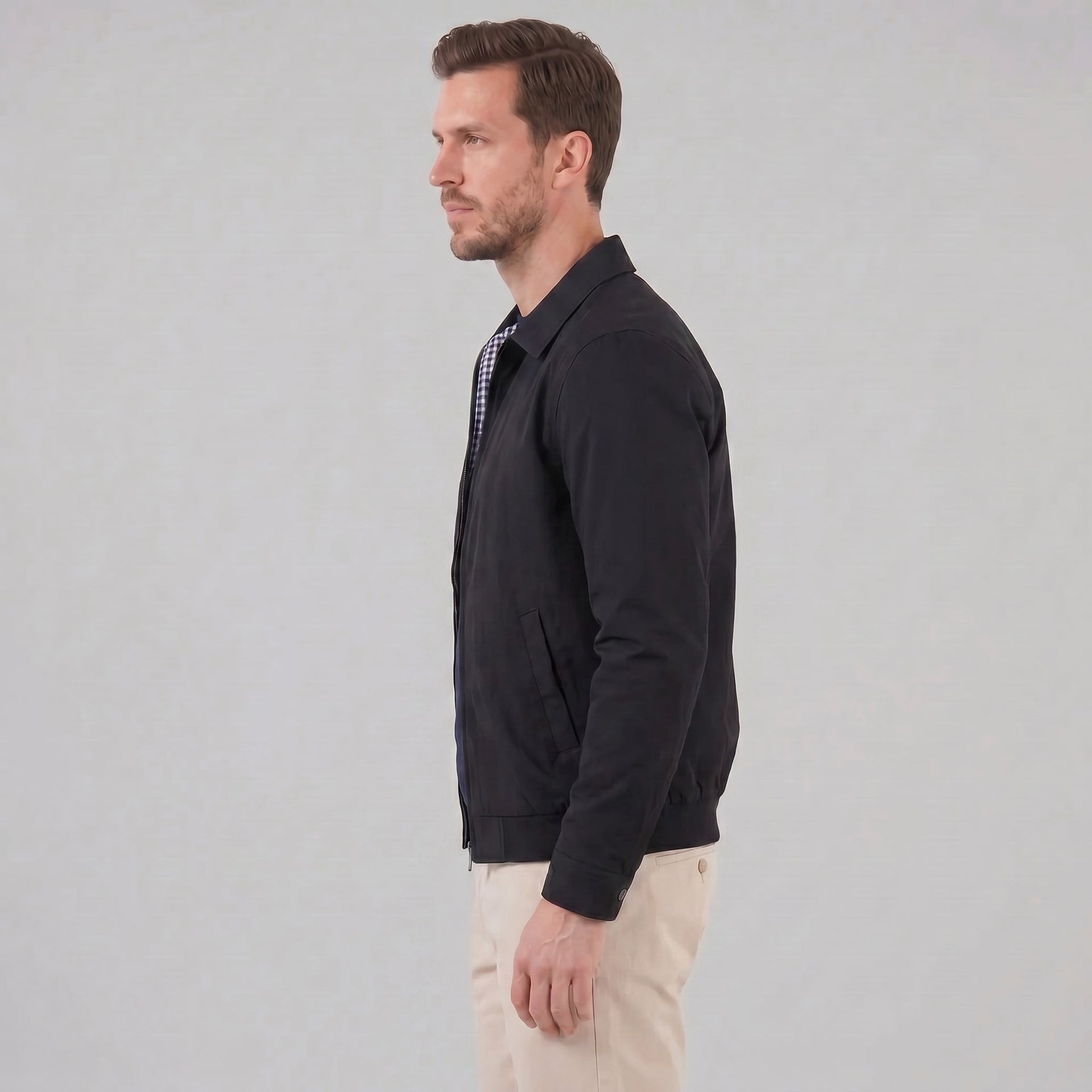Herren Harrington-Jacke mit Karofutter | Timm