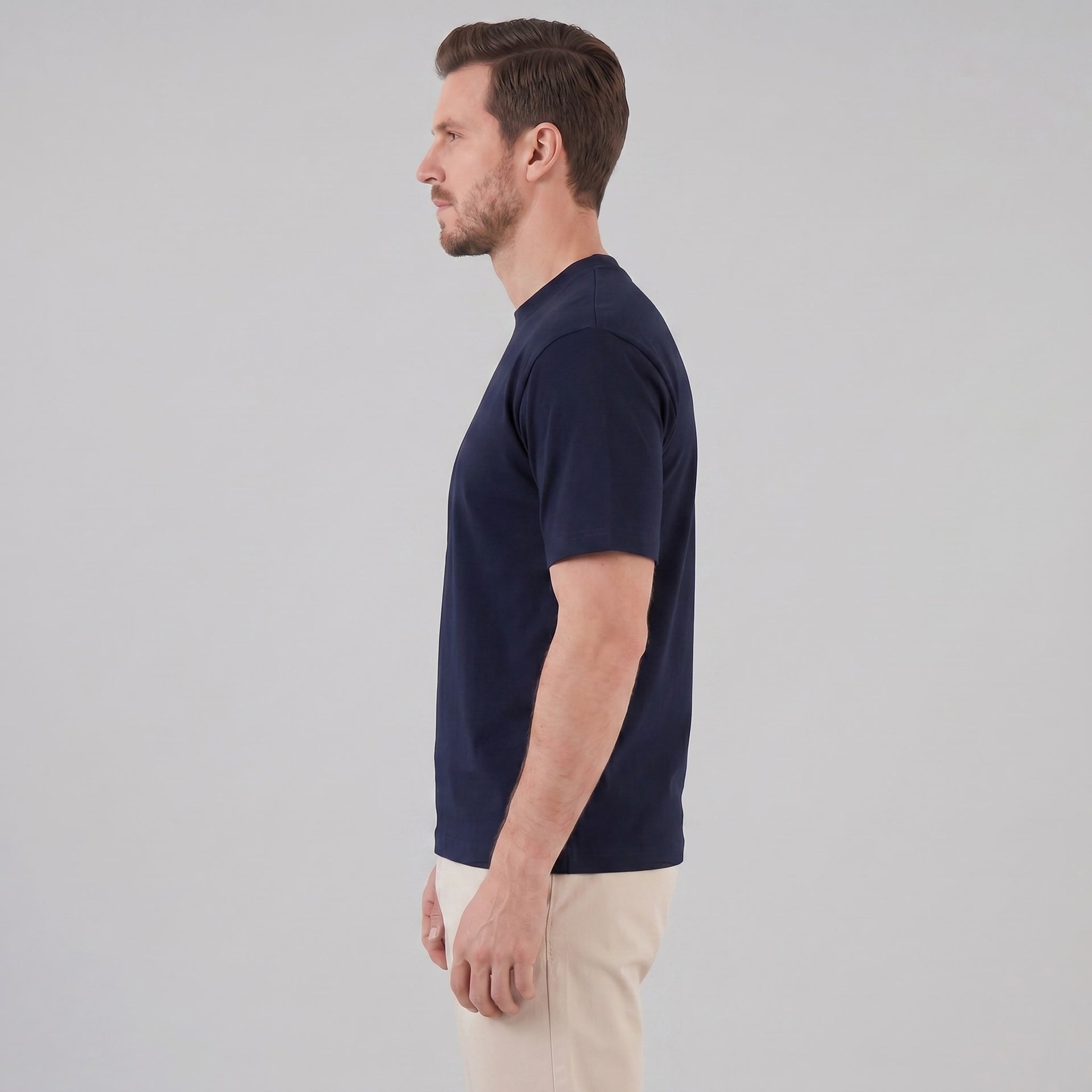 Herren Baumwollshirt Oversize mit Rundhalsausschnitt | Gottlieb