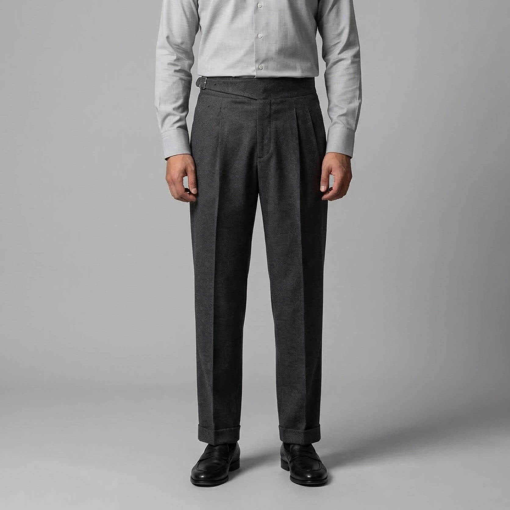 Herren Bundfaltenhose mit hohem Bund knitterarm | Werner
