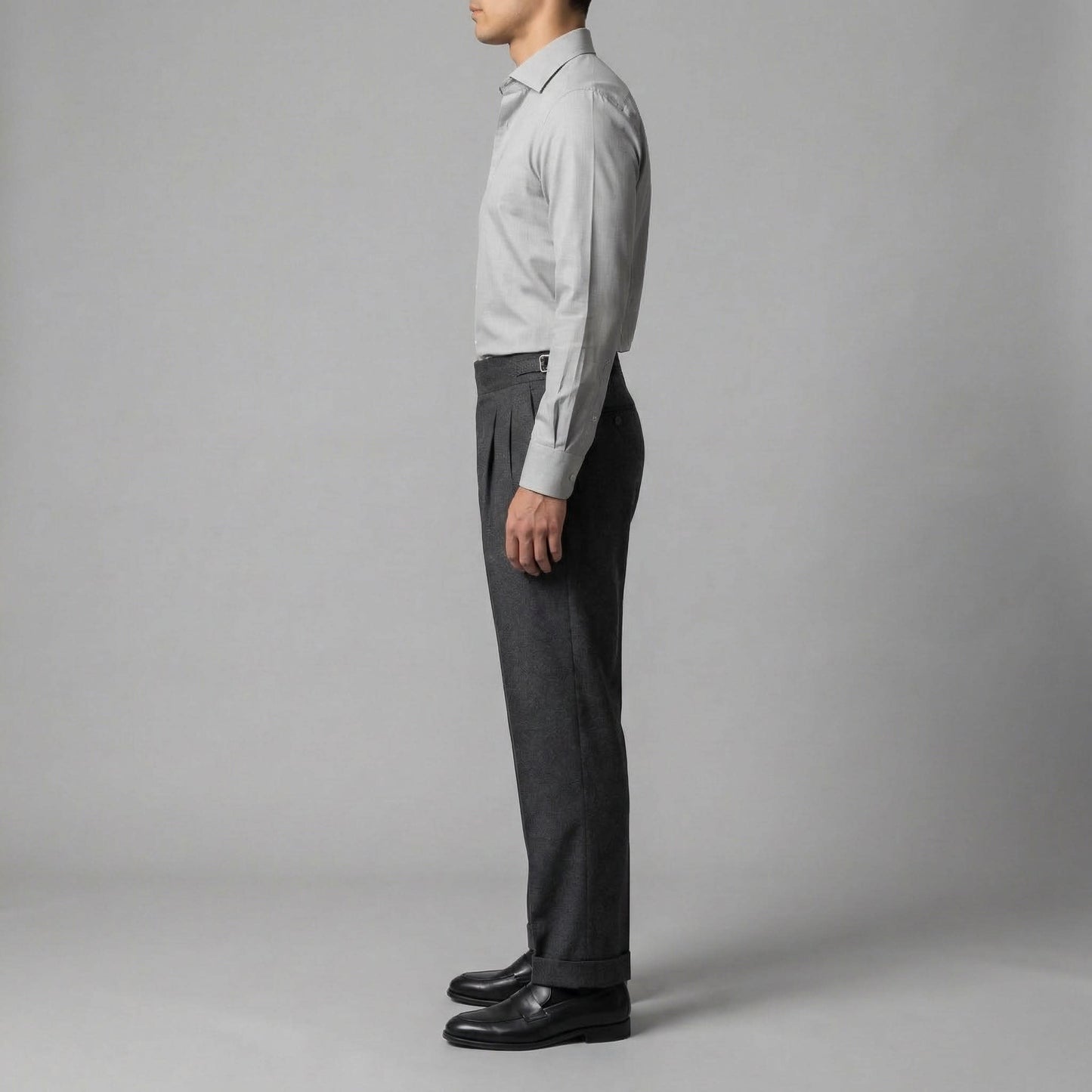 Herren Bundfaltenhose mit hohem Bund knitterarm | Werner_3