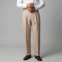 Herren Bundfaltenhose mit hohem Bund knitterarm | Werner