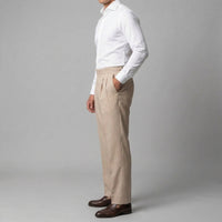 Herren Bundfaltenhose mit hohem Bund knitterarm | Werner