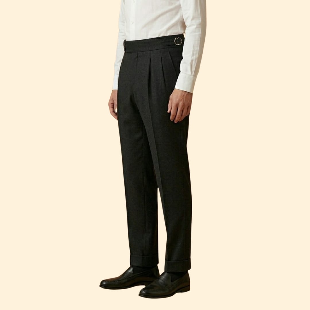 Herren Bundfaltenhose mit Umschlag | Hans