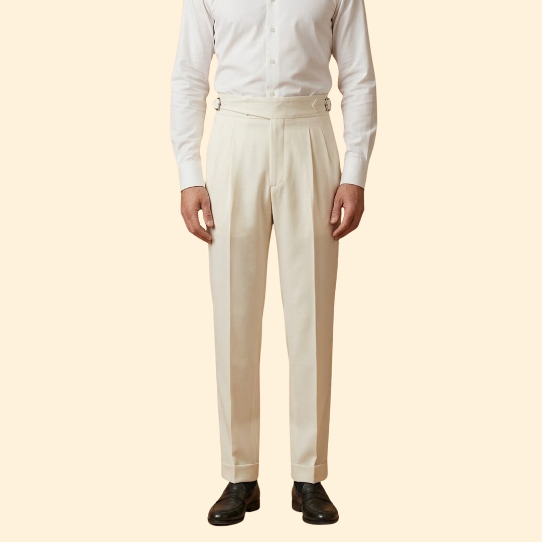 Herren Bundfaltenhose mit Umschlag | Hans