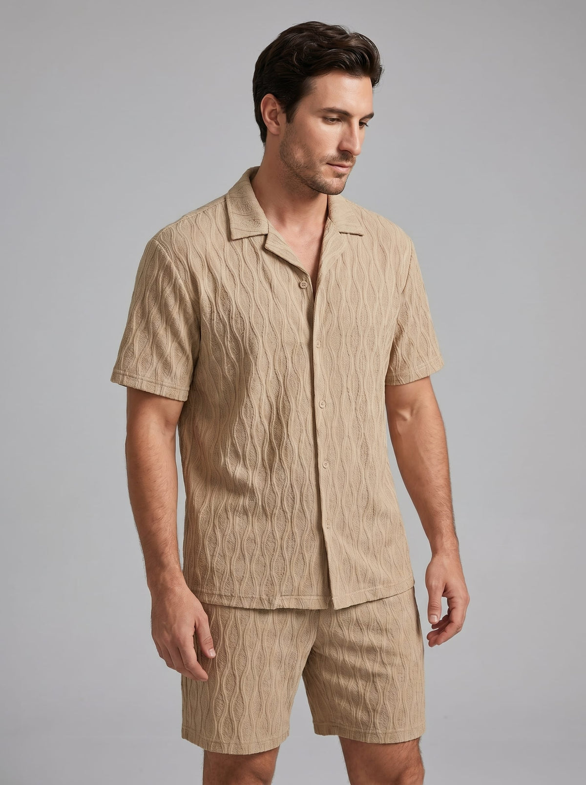 Herren Jacquardset mit Kubakragen | Anton