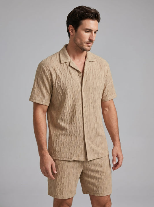 Herren Jacquardset mit Kubakragen | Anton_1