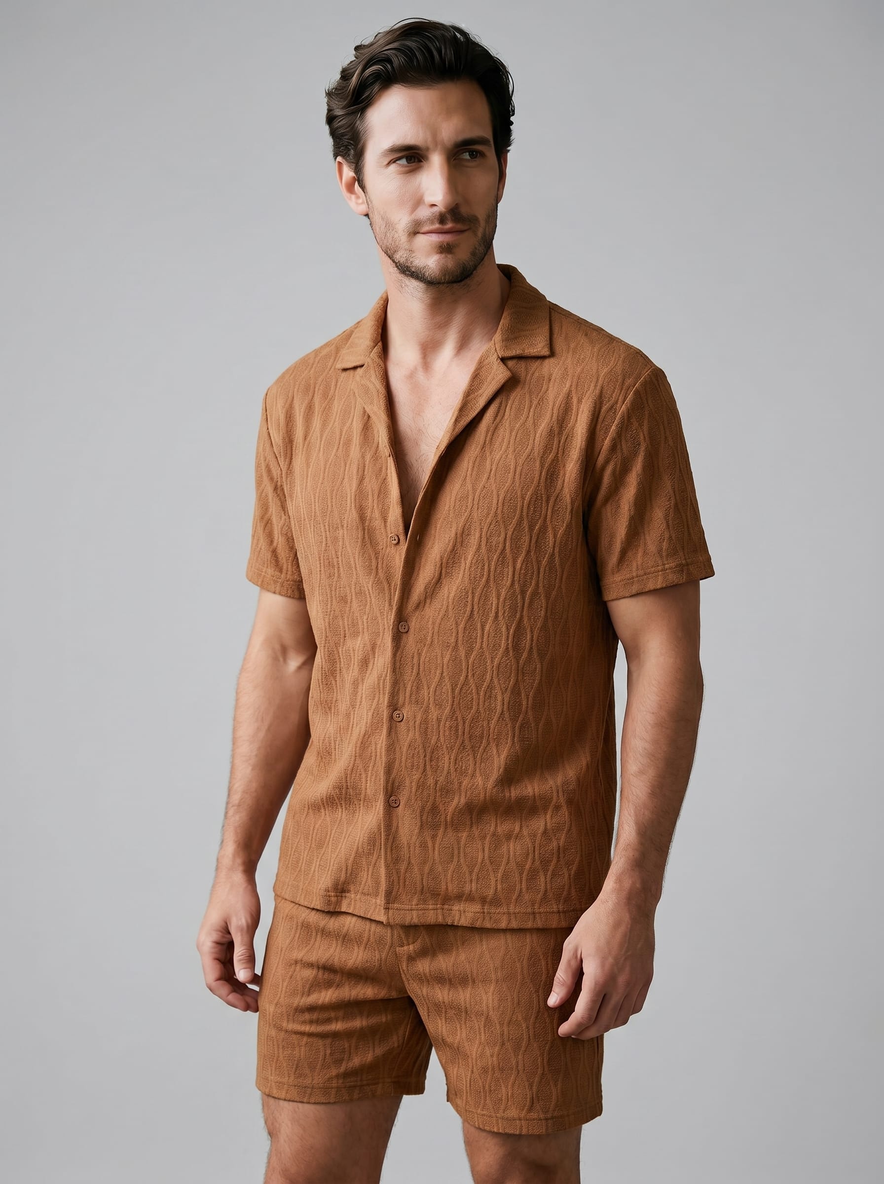 Herren Jacquardset mit Kubakragen | Anton