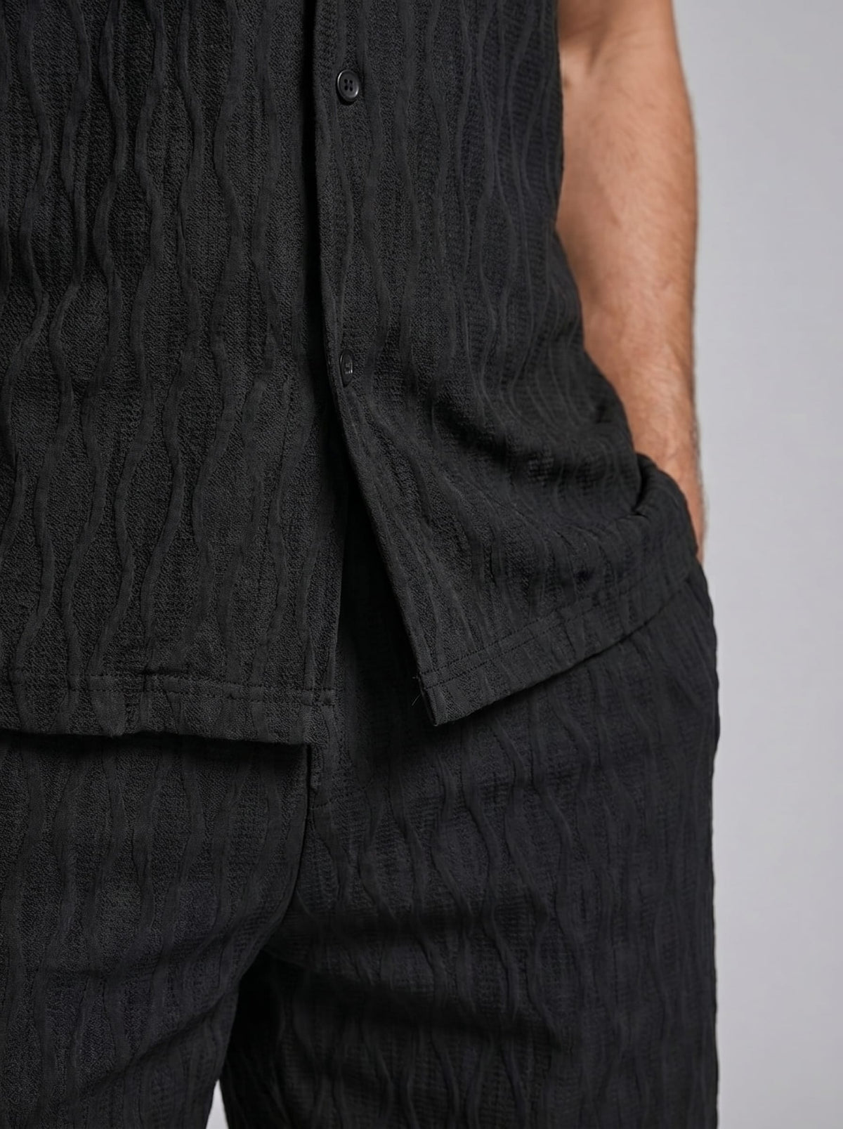 Herren Jacquardset mit Kubakragen | Anton