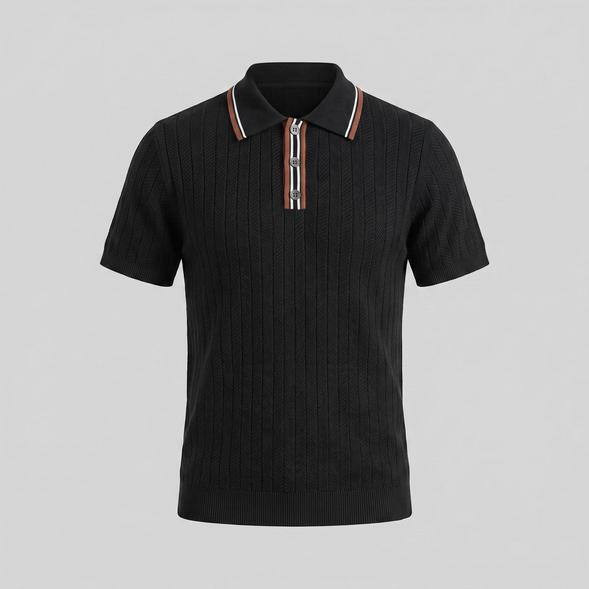 Herren Strickpolo mit Kontrastkragen | Falko