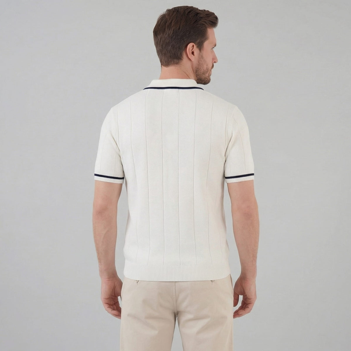 Herren Feinstrickpolo mit Reißverschluss | Fiete