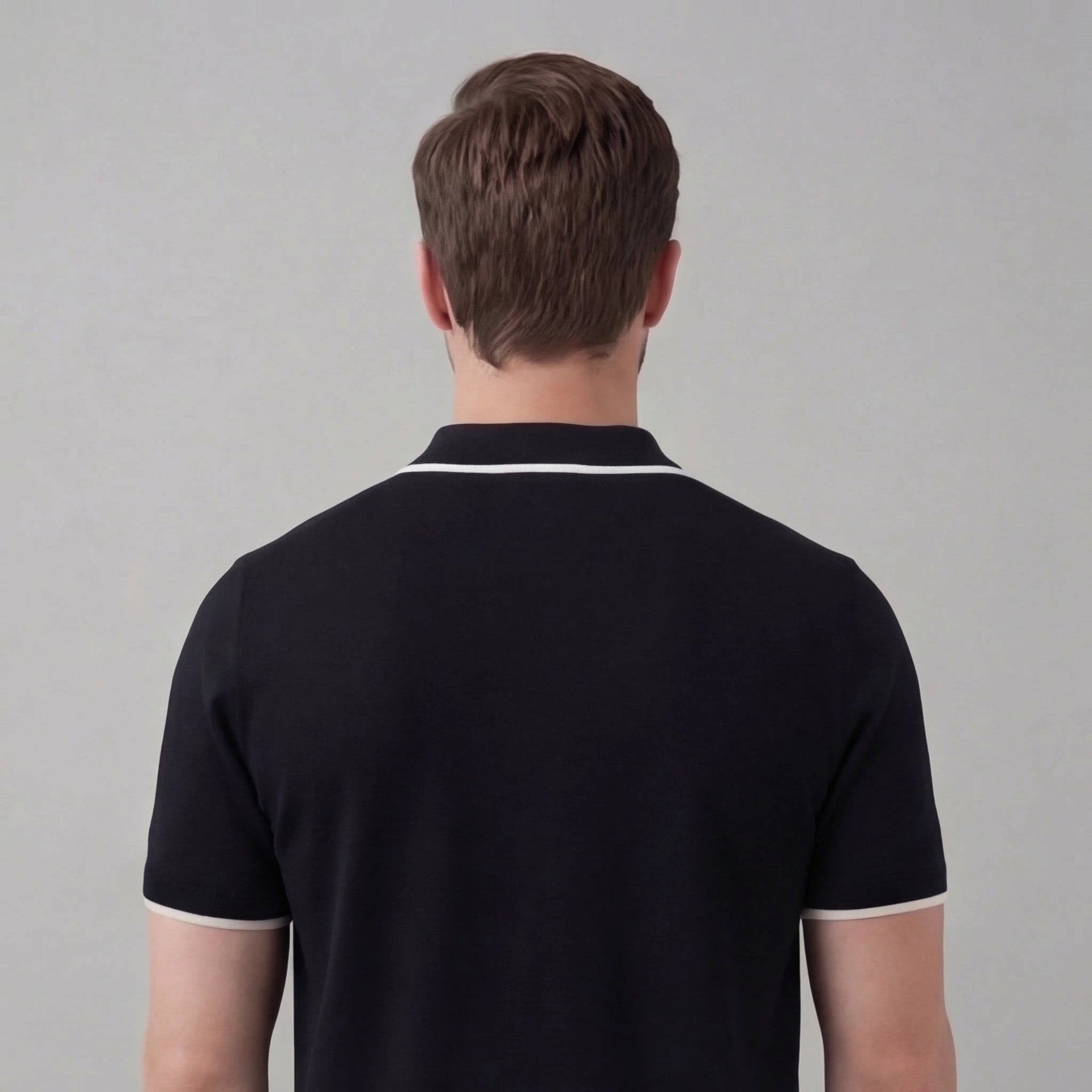 Herren Strickpolo mit Kontrastkanten | Heinfried