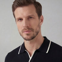 Herren Strickpolo mit Kontrastkanten | Heinfried