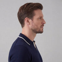 Herren Strickpolo mit Kontrastkanten | Heinfried