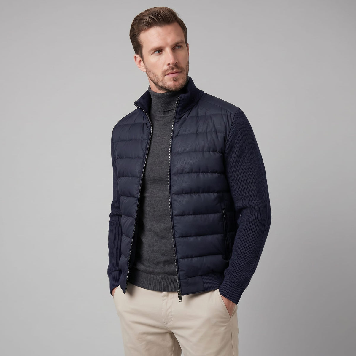 Herren Steppjacke mit Strickärmeln | Traugott