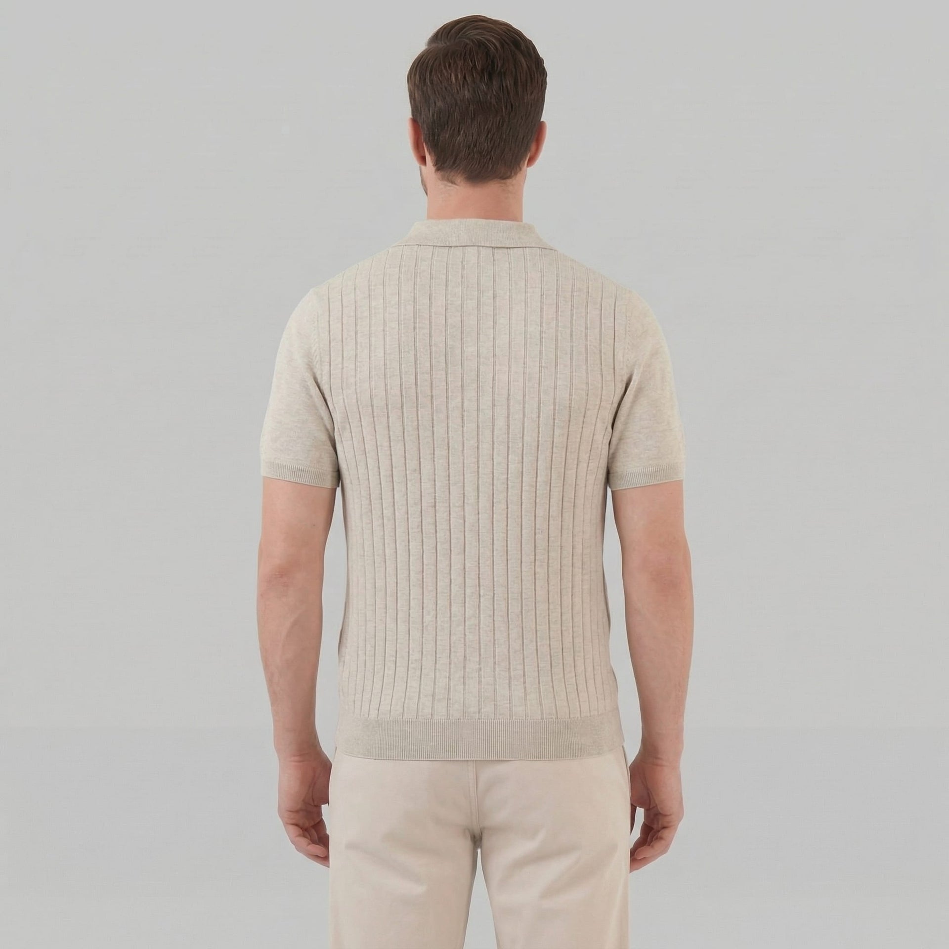 Herren Strickpolo mit Streifenstruktur | Folke