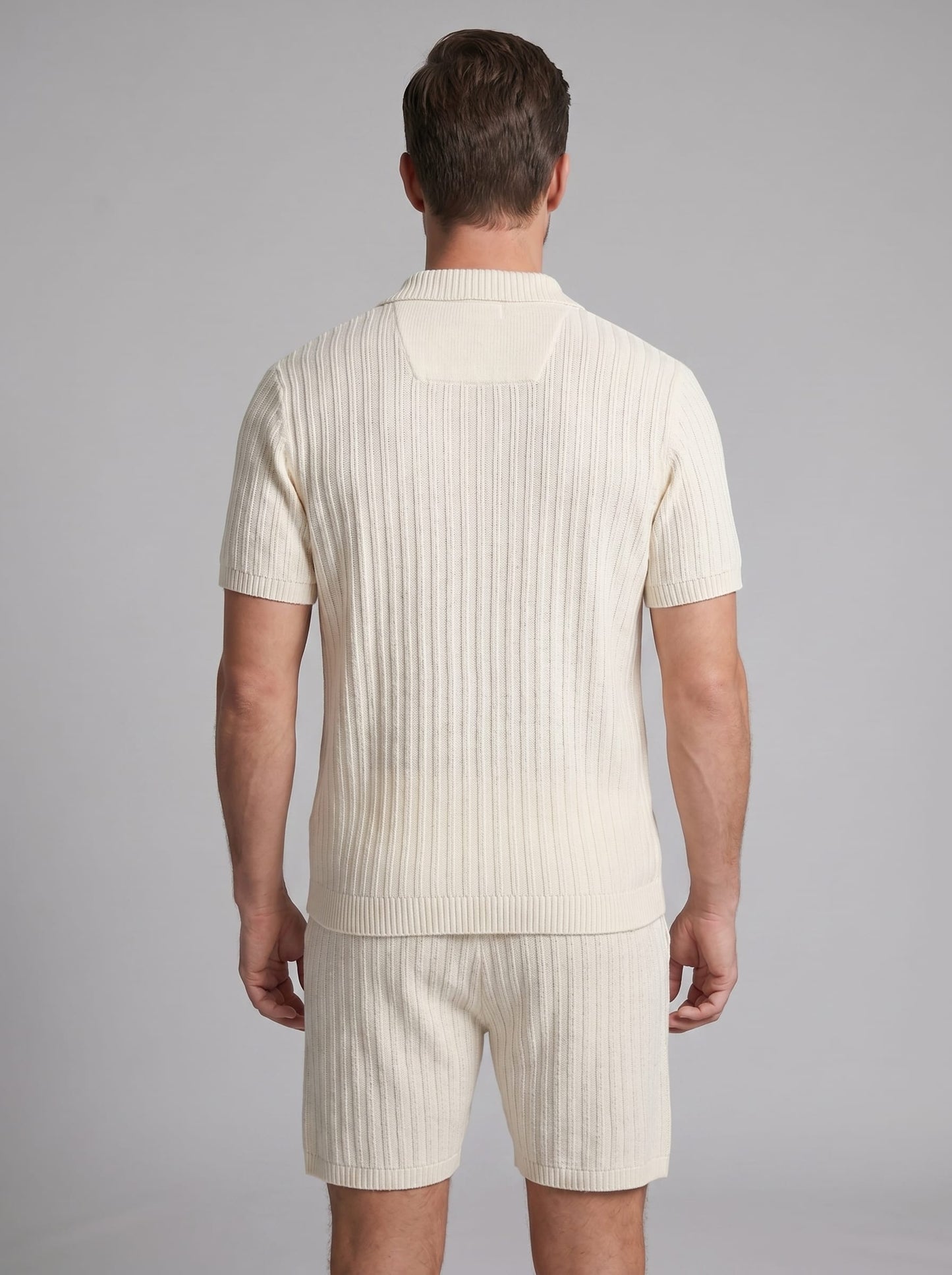 Herren Strickset Kurzarm mit Kubakragen | Armin_3